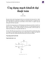 Ứng dụng mạch khuếch đại thuật toán