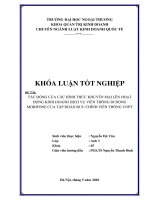 tác động của các hình thức khuyến mại đến hoạt động kinh doanh dịch vụ viễn thông di động mobifone của tập đoàn bưu chính viễn thông vnpt