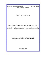 Tổ chức công tác kế toán tại các cơ sở y tế công lập tỉnh Quảng Ngãi