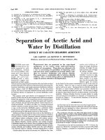 Separation of acetic acid and water by distillation  effect of calcium chloride addition