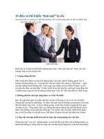 10 điều có thể khiến “lính mới” bị sốc