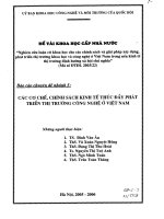 Nghiên cứu luận cứ khoa học cho các chính sách và giải pháp xây dựng, phát triển thị trường khoa học và công nghệ ở việt nam trong nền kinh tế thị trường định hướng xã hội chủ nghĩa các cơ chế, chính sách kinh tế thúc đẩy phá