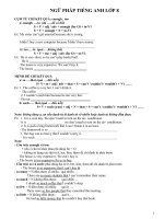 Tài liệu ngữ pháp tiếng anh lớp 8 tham khảo và bồi dưỡng