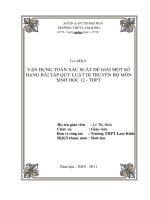 Xác Suất Sinh Học Hay Và Khó