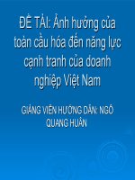 Ảnh hưởng của toàn cầu hóa đến năng lực cạnh tranh của doanh nghiệp Việt Nam
