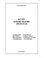 Điều tra cơ bản dân tộc cờ lao kỷ yếu