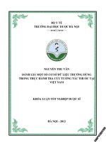 đánh giá một số cơ sở dữ liệu thường dùng trong thực hành tra cứu tương tác thuốc tại việt nam