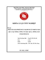 khóa luận tốt nghiệp một số giải pháp đẩy mạnh xuất khẩu rau quả tại tổng công ty rau quả, nông sản (vegetexco)