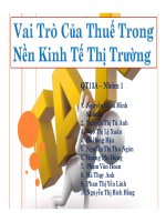 Tiểu luận: Vai trò của thuế trong nền kinh tế thị trường