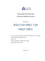 Báo cáo nhận thức tại ngân hàng thương mại cổ phần sài gòn thương tín  chi nhánh an giang