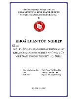 Giải pháp đẩy mạnh hoạt động xuất khẩu của doanh nghiệp nhỏ và vừa việt nam trong thời kỳ hội nhập