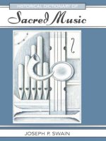swain j. historical dictionary of sacred music