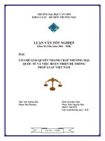 cơ chế giải quyết tranh chấp thương mại quốc tế và việc hoàn thiện hệ thống pháp luật việt nam