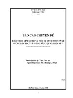 Khái niệm, giải nghĩa và việc sử dụng thuật ngữ 'vùng dân tộc' và 'vùng dân tộc và miền núi'