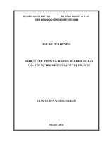Nghiên cứu chọn tạo giống lúa kháng rầy nâu với sự trợ giúp của chỉ thị phân tử.