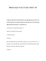 phân loại và xử lý rác thải y tế