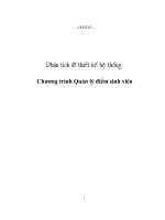 đề tài phân tích & thiết kế hệ thống chương trình quản lý điểm sinh viên