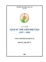 Lịch sử thế giới hiện đại giáo trình hoàng thị như ý, đại học đà lạt, 2002