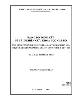 Ứng dụng công nghệ multimedia vào việc lập phần mềm phục vụ chuyên ngành cơ khí sửa chữa thiết bị dệt-sợi