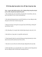 20 bí kíp giúp bạn giảm stress để tập trung học tập