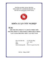 Môi trường pháp lý và hoàn thiện môi trường pháp lý nhằm phát triển hoạt động vận tải đa phương thức tại việt nam