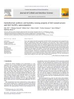 hydrothermal synthesis and humidity sensing property of zno nanostructures