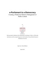 e-Parliament to e-Democracy  Creating a Model for Effective Management of  Public Content