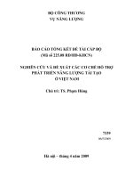 Nghiên cứu và đề xuất các cơ chế hỗ trợ phát triển năng lượng tái tạo ở việt nam