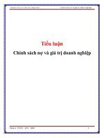 tiểu luận chính sách nợ và giá trị doanh nghiệp