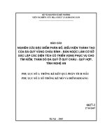 nghiên cứu đặc điểm phân bố, điều kiện thành tạo của đá quý vùng châu bình - bản ngọc làm cơ sở xác lập các diện tích có triển vọng phục vụ cho tìm kiếm, thăm dò đá quý ở quỳ châu - quý hợp tỉnh nghệ an - phụ lục
