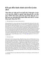 Kết quả điều hành chính sách ty gia
