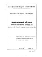 Điều kiện tiếp nhận sản phẩm báo chí của thanh niên sinh viên khu vực hà nội (khảo sát một số trường đại học   cao đẳng)