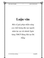 Một số giải pháp nhằm nâng  cao chất lượng đào tạo nguồn  nhân lực tại chi nhánh Ngân  hàng TMCP Hàng Hải tại Đà  Nẵng