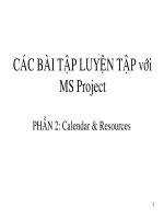 Bài tập MS project phần 2  - Calendar resources