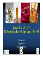 Bài giảng rượu bia và HIV những điều bác sĩ lâm sàng cần biết