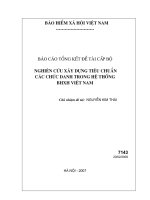 Nghiên cứu xây dựng tiêu chuẩn các chức danh trong hệ thống bảo hiểm xã hội việt nam