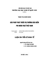Luận án tiến sĩ kinh tế giải pháp phát triển thị trường bảo hiểm phi nhân thọ ở việt nam