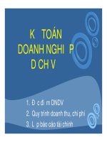 Bài giảng kế toán đại cương - Phần 3 Kế toán công ty dịch vụ