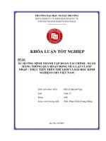 Xu hướng hình thành tập đoàn tài chính - ngân hàng thông qua hoạt động mua lại và sáp nhập - thực tiễn trên thế giới và bài học kinh nghiệm cho Việt Nam