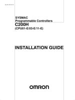 SYSMAC Programmable Controllers C200H (CPU21-E/23-E/31-E) install
