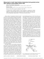 measurement of solid liquid interface temperature during pulsed excimer laser melting of polycrystalline silicon films