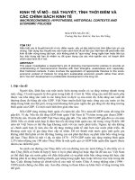 GIẢ THUYẾT, TÍNH THỜI ĐIỂM VÀ CÁC CHÍNH SÁCH KINH TẾ