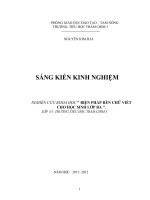 BIỆN PHÁP rèn CHỮ VIẾT CHO học SINH lớp BA
