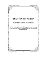 đề tài giải pháp nâng cao chất lượng tín dụng tại ngân hàng nông nghiệp và phát triển nông thôn tỉnh nghệ an