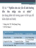 Nghiên cứu các yếu tố ảnh hưởng đến thu nhập cá nhân