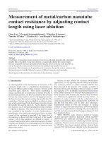 measurement of metalcarbon nanotube contact resistance by adjusting contact length using laser ablation