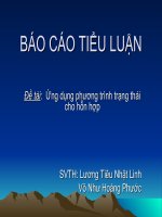 Đề tài:  Ứng dụng phương trình trạng thái cho hỗn hợp