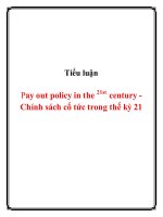 Tiểu luận: Pay out policy in the century - Chính sách cổ tức trong thế kỷ 21