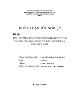 kinh nghiệm phát triển doanh nghiệp vừa và nhỏ của hàn quốc và bài học kinh nghiệm với việt nam