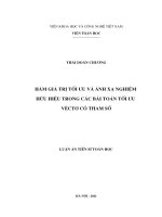 hàm giá trị tối ưu và ánh xạ nghiệm hữu hiệu trong các bài toán tối ưu véc tơ có tham số